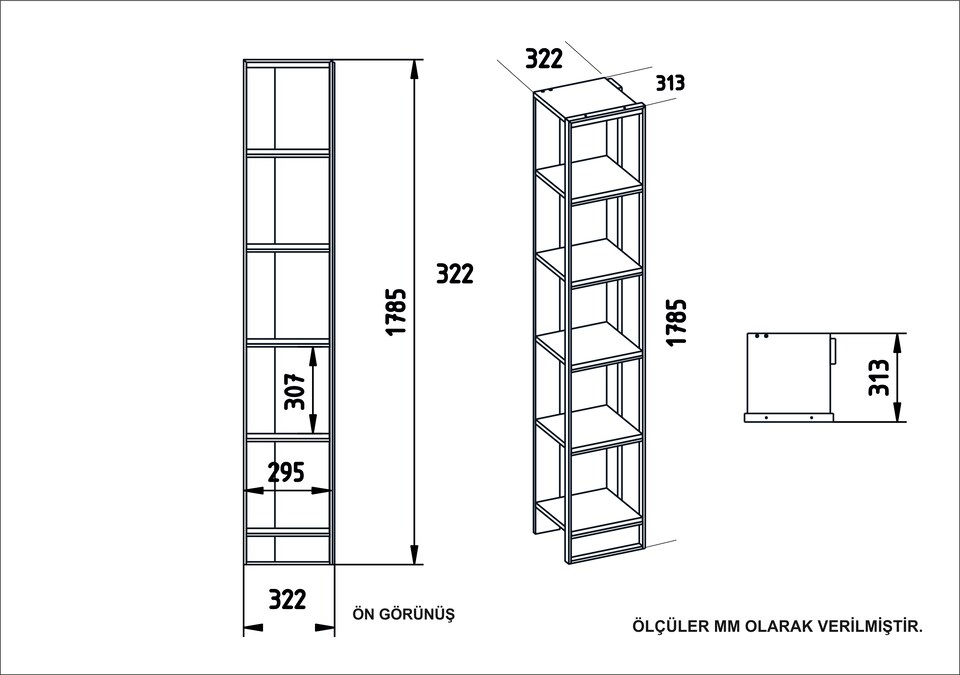 image 1 of Decorotika Polka 5-tier Bookcase Shelving Unit | Multi
