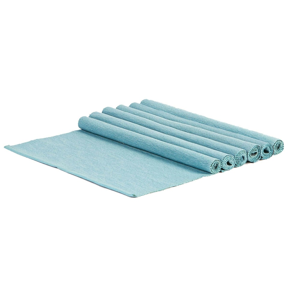 image 1 of Nicola Spring Cotton Fabric Placemats - Olympic Blue - Pack of 6 Blue