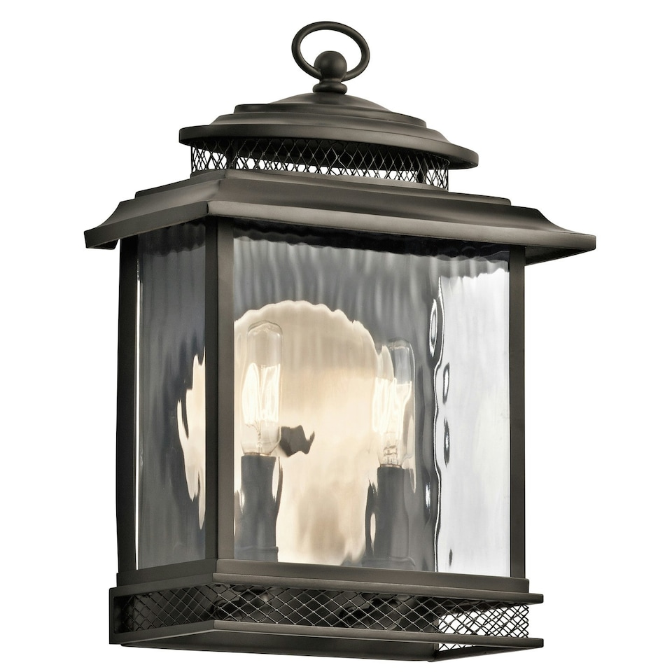 Pettiford 2 Light Outdoor Medium Wall Lantern Light Olde Bronze, E14