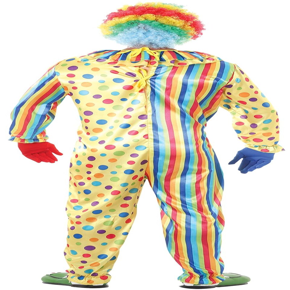 image 1 of Fancy Dress Adult Multi Colour Onesie Clown - S