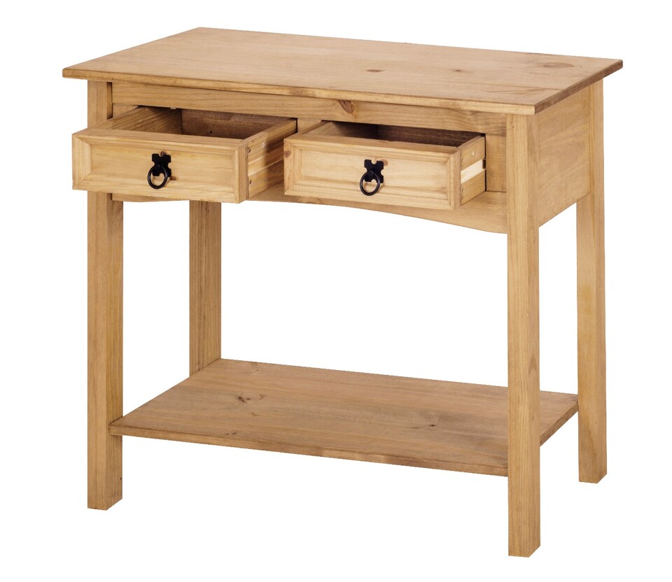 image 1 of Corona Console Table 2 Drawer Mexican Solid Pine Hall End