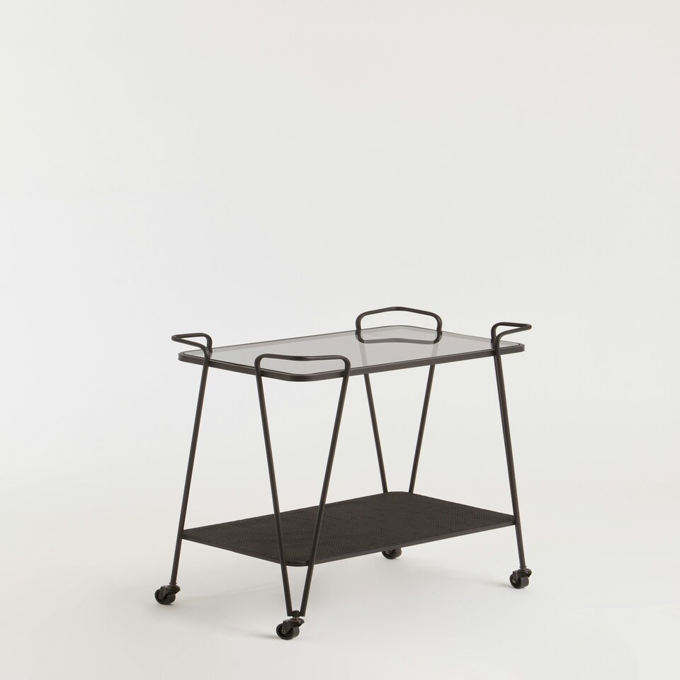 image 1 of Maison by Premier Trento Cart with Grey Glass Top