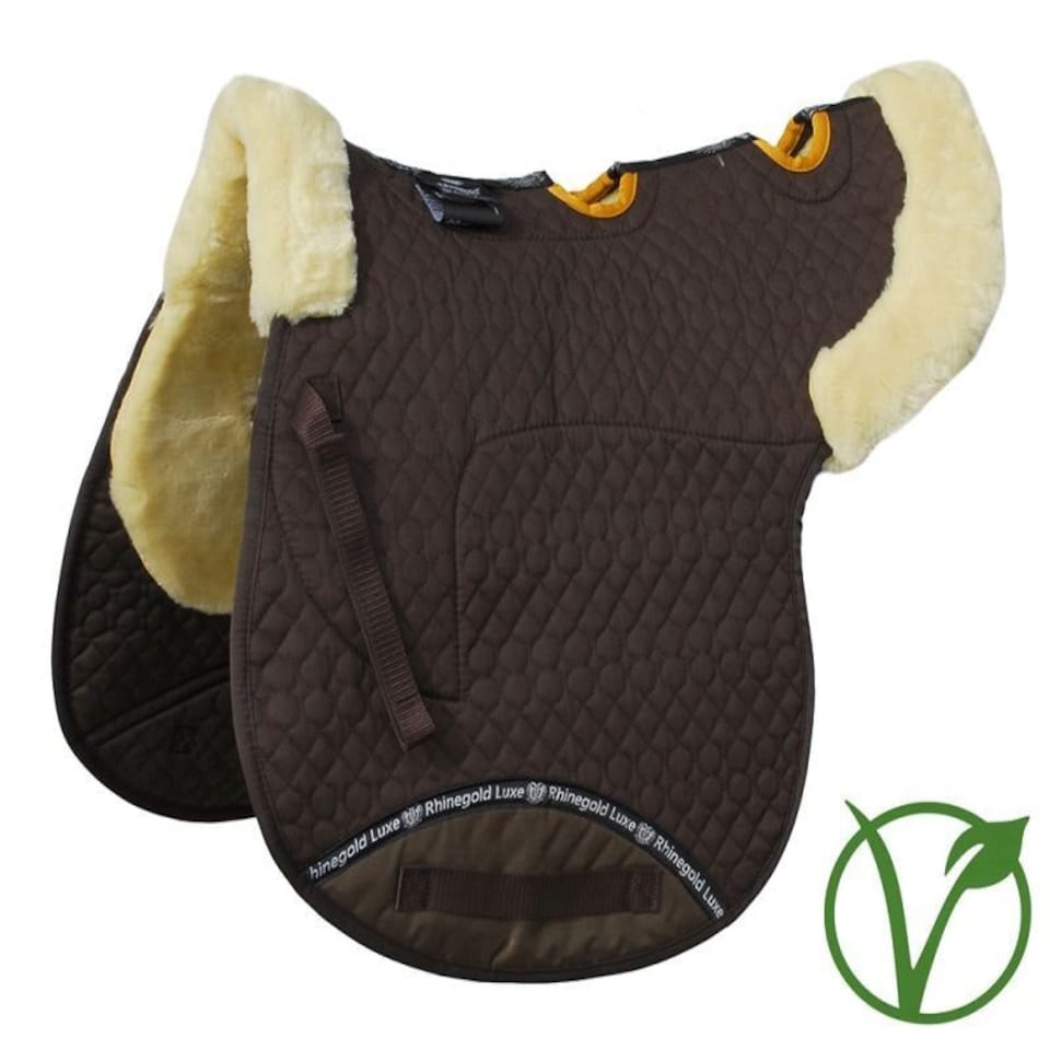 image 1 of Rhinegold Luxe Fur Vented Numnah Brown | Colour: Brown/Natural
Size: Cob