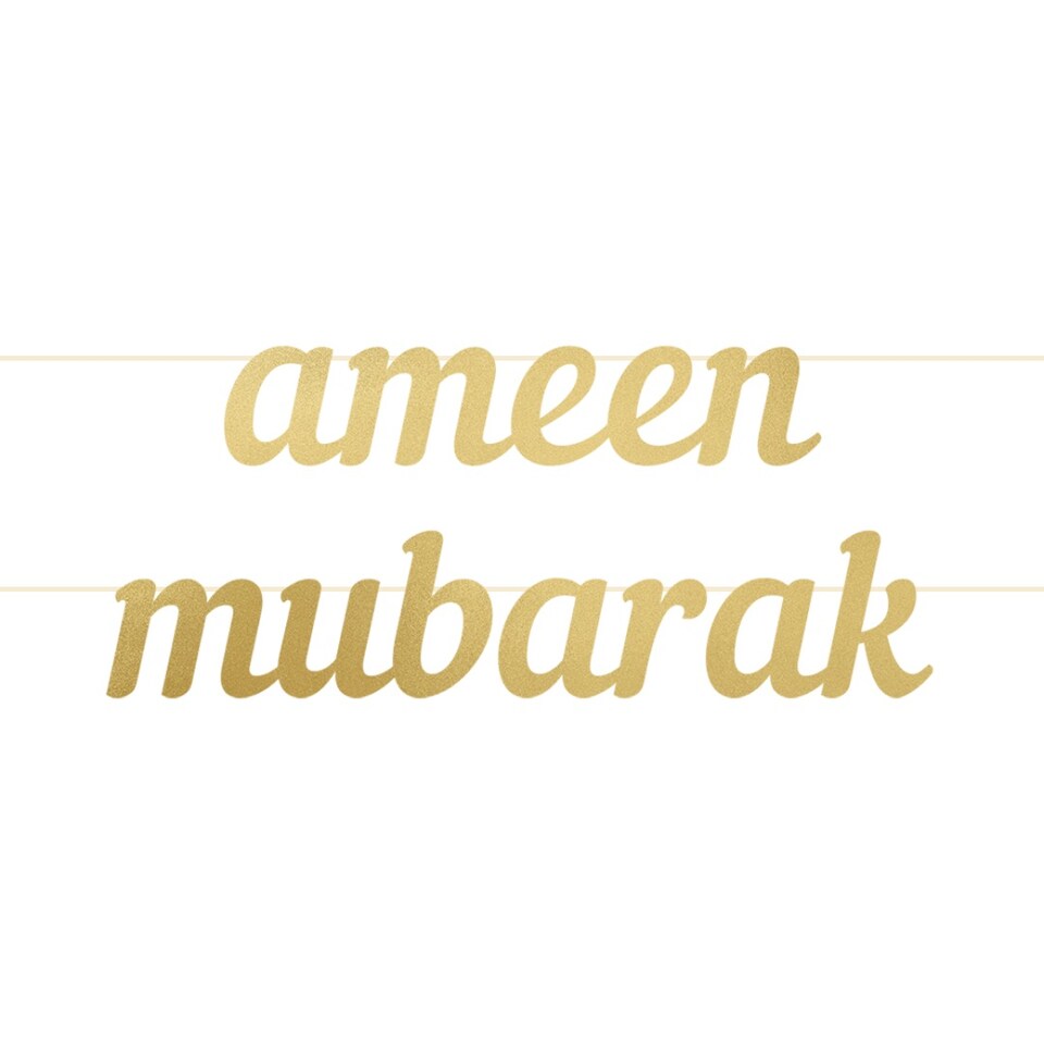 image 1 of Ameen Mubarak Letter Banner - Gold