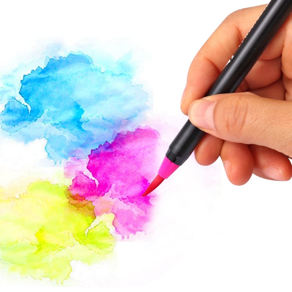 image 1 of Pack of 24 Watercolour Assorted Colour Brush Pens
