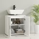 image 7 of kleankin Under Sink Bathroom Cabinet, Bathroom Vanity Unit, Basin Storage Cupboard with Double Doors and Shelf, 10W x 20Dcm Cut-Out, White