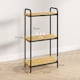 image 5 of HOMCOM 3-Tier Bamboo Bathroom Storage Shelf, Freestanding Narrow Shelving Unit with Slatted Shelves for Kitchen Bathroom Living Room, 41.5 x 21.5 x 77.5 cm, Natural and Black | Black