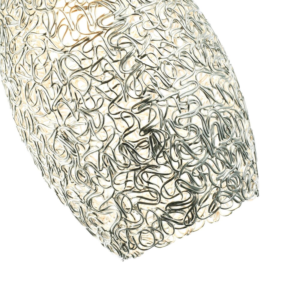 image 1 of Industrial and Contemporary Twisted Wire Mesh Metal Light Shade in Shiny Silver