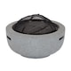 image 1 of Charles Bentley 60cm Round Magnesia Fire Pit with Mesh Cover Cooking Grill