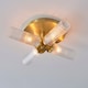 image 2 of Talo Bathroom Multi Arm Glass Semi Flush Ceiling Lamp, Satin Brass Plate, Ribbed Glass, IP44