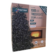 1500 LED 37.5m Indoor Outdoor Christmas Multi Function Mains Operated String Lights with Timer in Cool White