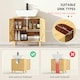 image 3 of HOMCOM Bamboo Bathroom Under Sink Cabinet with Adjustable Shelf, Natural Brown