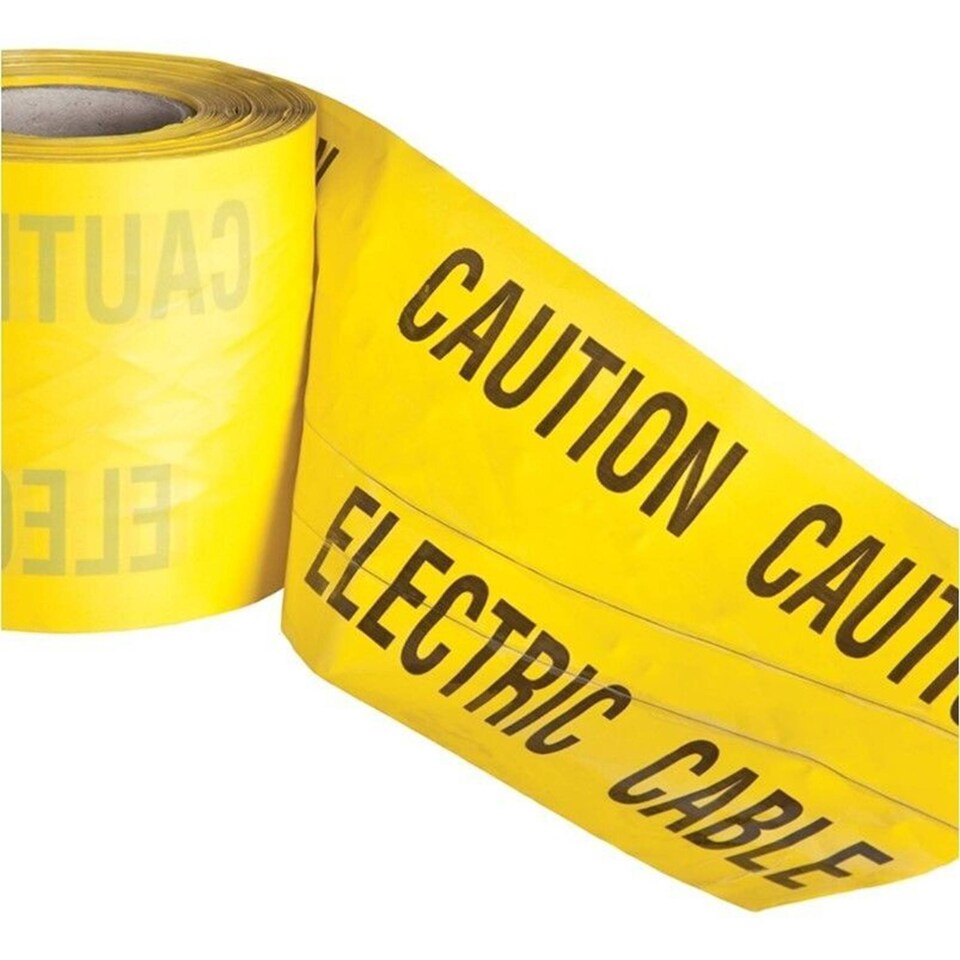 image 1 of Pegdev High Visibility Underground Detectable Warning Tape Electric 150mm x 22m