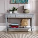 image 4 of Hallway Console Table Stylish Grey Painted Wooden 3 Drawer Side Desk Undershelf Grey