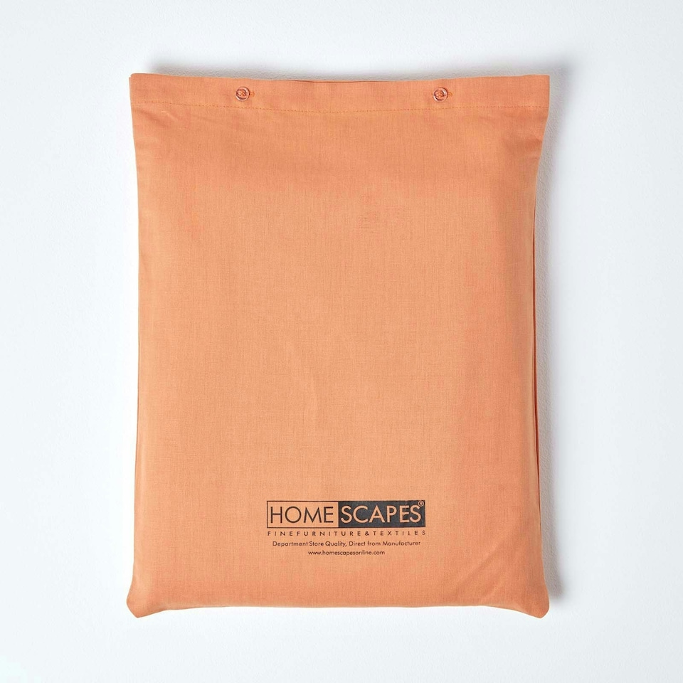 image 1 of Homescapes Burnt Orange Linen Fitted Sheet, Double Orange | Double