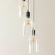 image 2 of ValueLights Kira Glass Cloche Dome 3 Drop Cluster Matte Black Ceiling Pendant Light Black