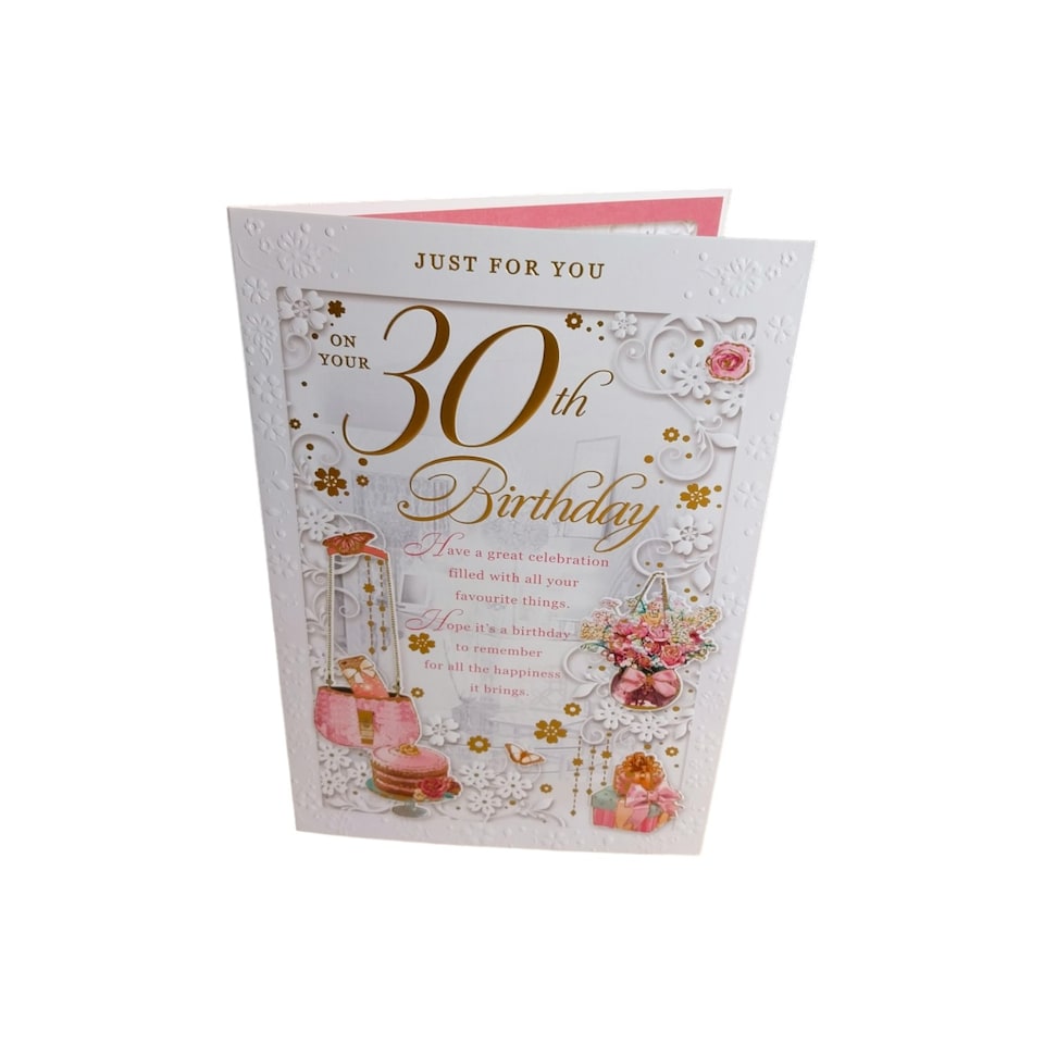 image 1 of On Your 30th Birthday Female Opacity Card