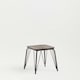 image 4 of Interiors by Premier Black Metal and Elm Wood Stool, Small Square Stool, Accent Wooden Stool for Home, Office