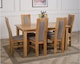 image 4 of Oslo 150 x 90 cm Medium Oak Dining Table and 6 Stanford Chairs | Brown | Brown