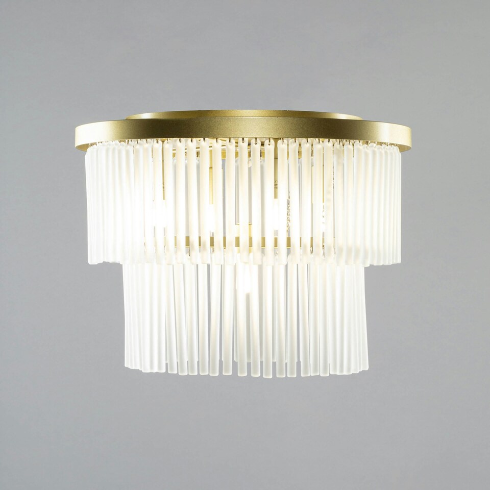 image 1 of BHS Aubrey 5 Light Flush Ceiling Light, Brass
