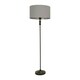 image 3 of ValueLights Maggie Black Metal Candlestick Floor Lamp with Grey and Metallic Chrome Lamp Shade