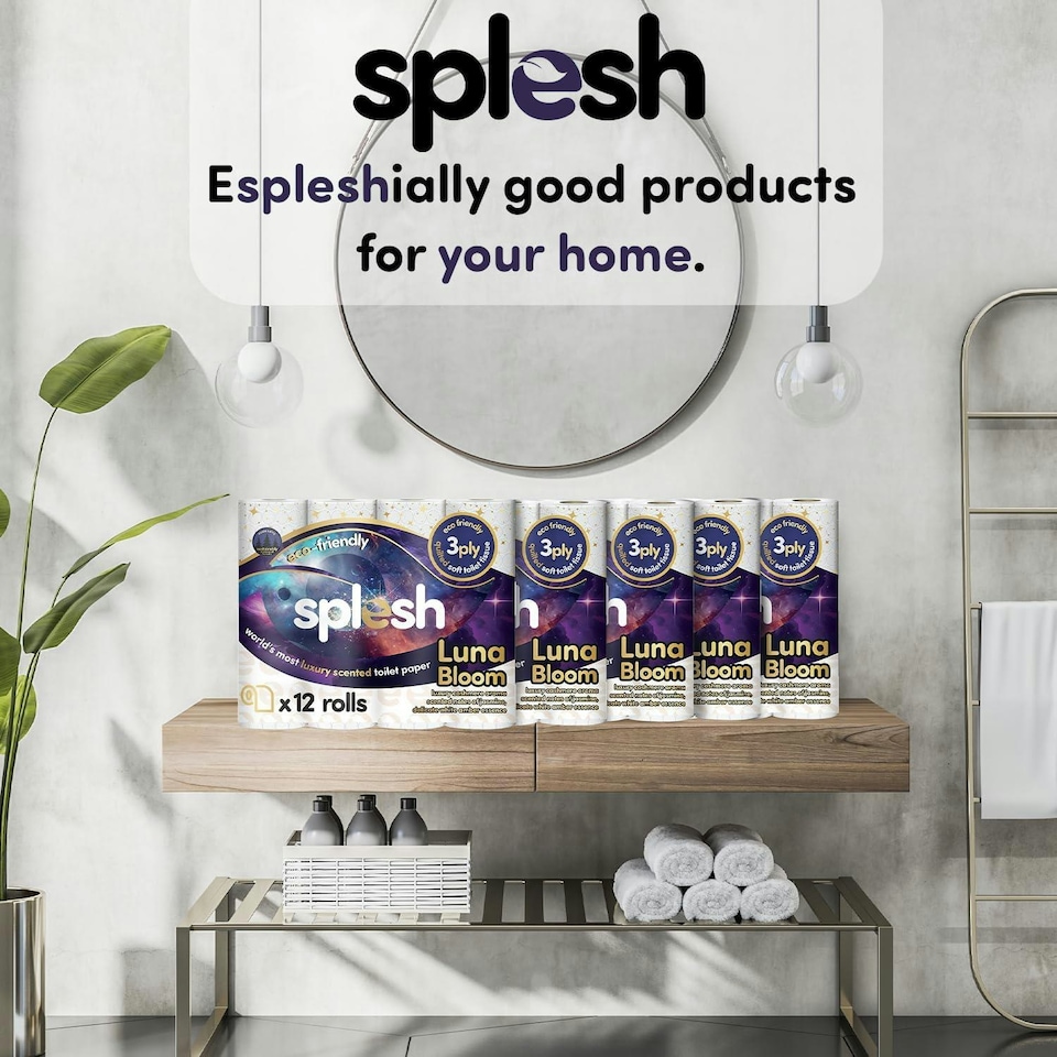 image 1 of Splesh Quilted Luxury 3 Ply Luna Bloom Scented Toilet Tissue Paper, 60 Rolls