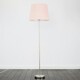 image 2 of ValueLights Modern Floor Lamp In Brushed Chrome Metal Finish With Extra Large Pink Shade