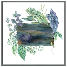 Green leaves board (Picture Frame) Grey | XS