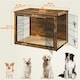 image 3 of Yaheetech 96 cm W Dog Crate Furniture Brown | Rustic Brown