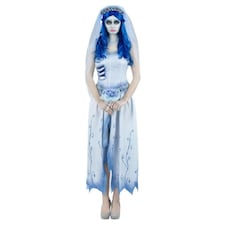 Corpse Bride Womens/Ladies Emily Costume Set - White/Blue - M M