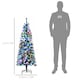 image 5 of HOMCOM 5FT Tall Prelit Pencil Slim Artificial Christmas Tree with Realistic Branches, 250 Colourful LED Lights and 408 Tips, Xmas Decoration, Green