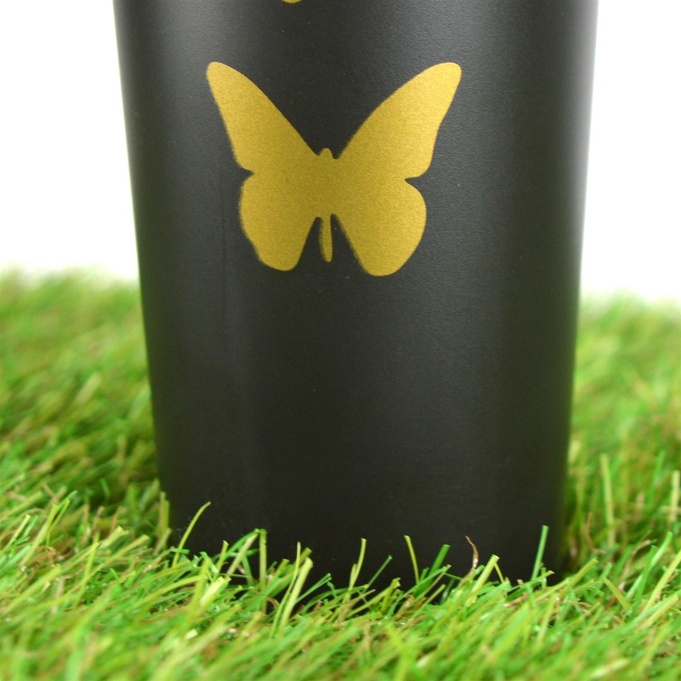 image 1 of Son Plastic Spike Memorial Graveside Flower Vase With Butterfly Decoration