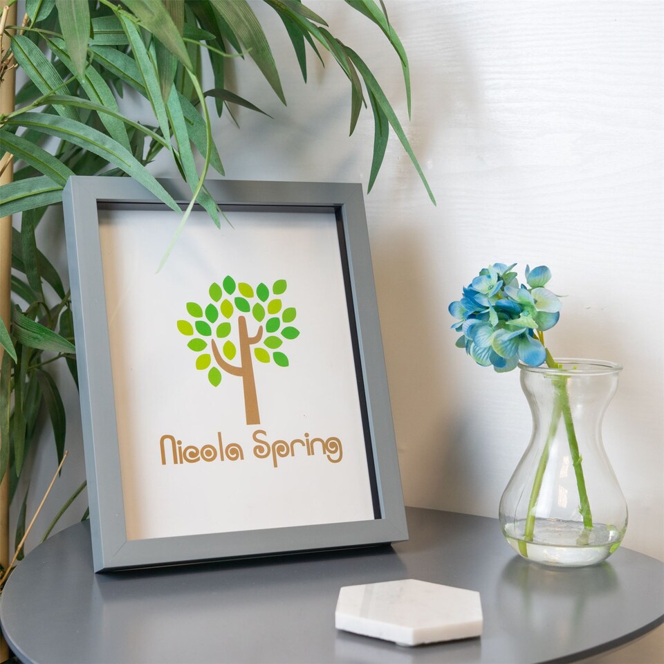 image 1 of Nicola Spring 3D Box Photo Frame - 8 x 10" - Grey