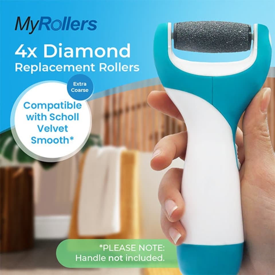 image 1 of Compatible with Scholl Velvet Smooth - Refill Replacement Diamond Rollers Grey