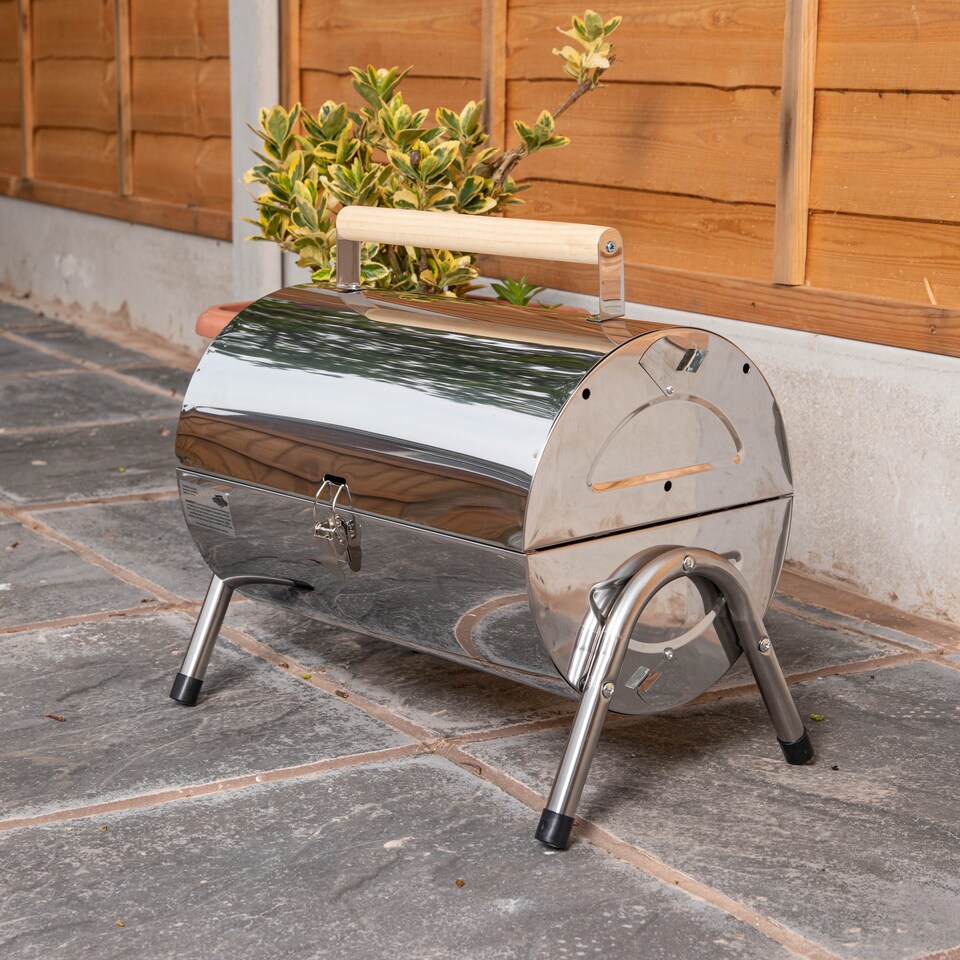 image 1 of Portable Barrel Style Charcoal Camping Barbecue / BBQ