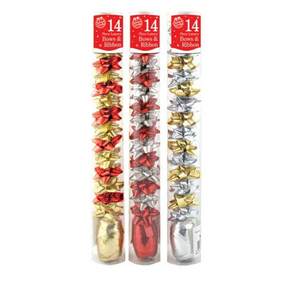 image 1 of Wrap Bows & Ribbon 14pk