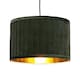 image 1 of Sundance - Dark Green Velvet Pleated 30cm Lamp Shade with Gold Inner | Green | Gold | Large | 1