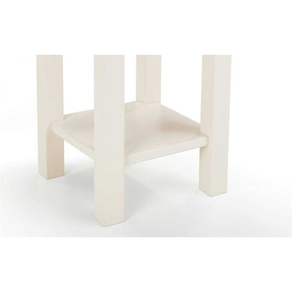 image 1 of Ivory and Oak Tall Narrow Side Table White