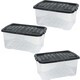 image 3 of 1 x 42 Litres Clear Transparent Base Curve Storage Container With Black Lid For Home & Office Clear