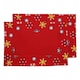 image 1 of Homescapes Cotton Christmas Red Snowflake Pack of 2 Placemats