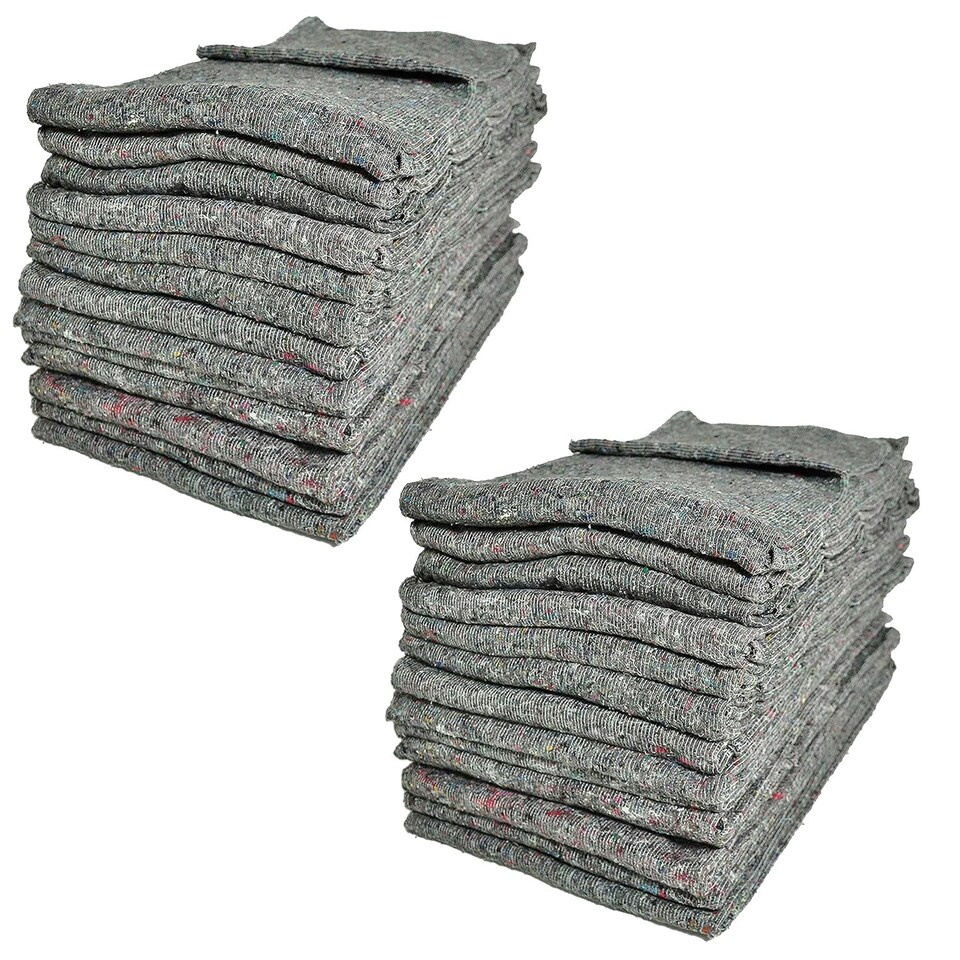 image 1 of 10 x Mixed Wool 150cm x 200cm Fabric Removal Blankets For House Moving & Storage Grey