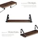 image 3 of Wall Shelves - set of 3, decorative metal brackets, high load-capacity, 3 widths included | Brown | Industrial wood dark, rustic | 40 x 12 x 12 cm | 1