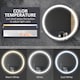 image 6 of kleankin Round LED Bathroom Mirror, Dimmable Lighted Wall-Mounted Mirror with 3 Temperature Colours, Memory Function, Hardwired, Black
