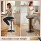 image 5 of HOMCOM Set of 2 Breakfast Barstools, PU Leather Swivel Bar Stools, Oak | Brown | Oak | 40 x 40 x 63-84 cm
