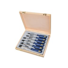 Irwin Marples M444 Blue Chip Bevel Edge Chisel - Multi Colour - Set of 6