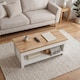 image 2 of Vida Designs Arlington Top Coffee Table Shaker Side Living Room Table, White & Oak