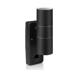 Auraglow PIR Motion Sensor Up & Down Outdoor Wall Security Light - WARMINSTER - Black | Black | Black/Fitting Only