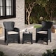 image 4 of Rattan Effect Square Garden Side Table - Black