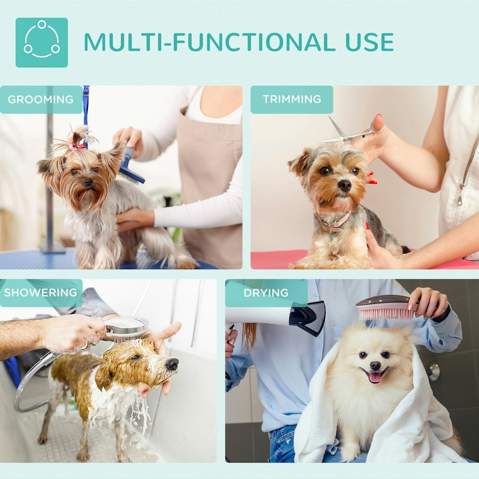 image 1 of PawHut Foldable Dog Grooming Table Adjustable Arm for Small Dogs 81x49x80 cm
