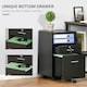 image 5 of Vinsetto Mobile File Cabinet Lockable Documents Storage w/ 5 Wheels Black